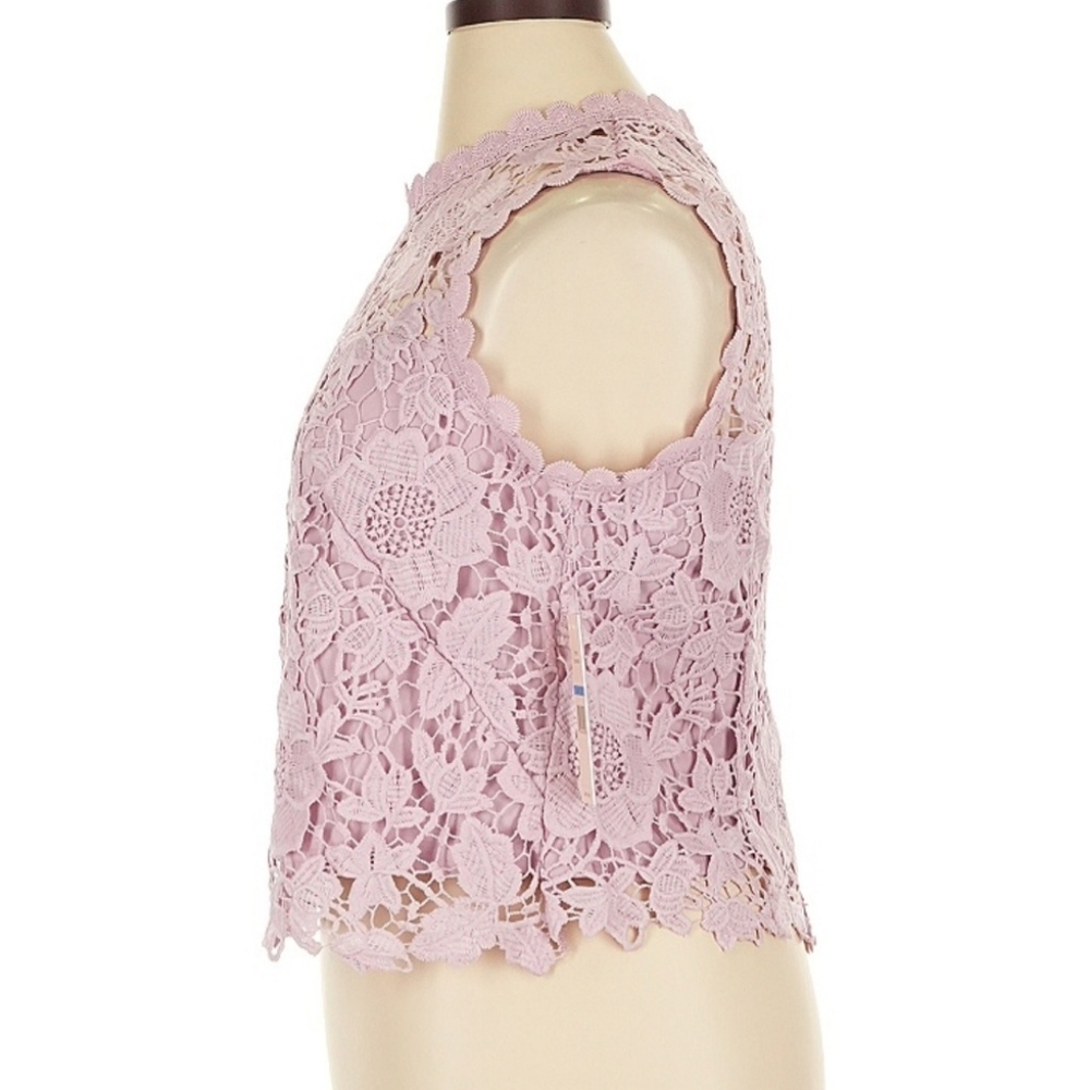 Nanette Lepore NWT XL Romantic Floral Lace Crop Top - Picture 4 of 6